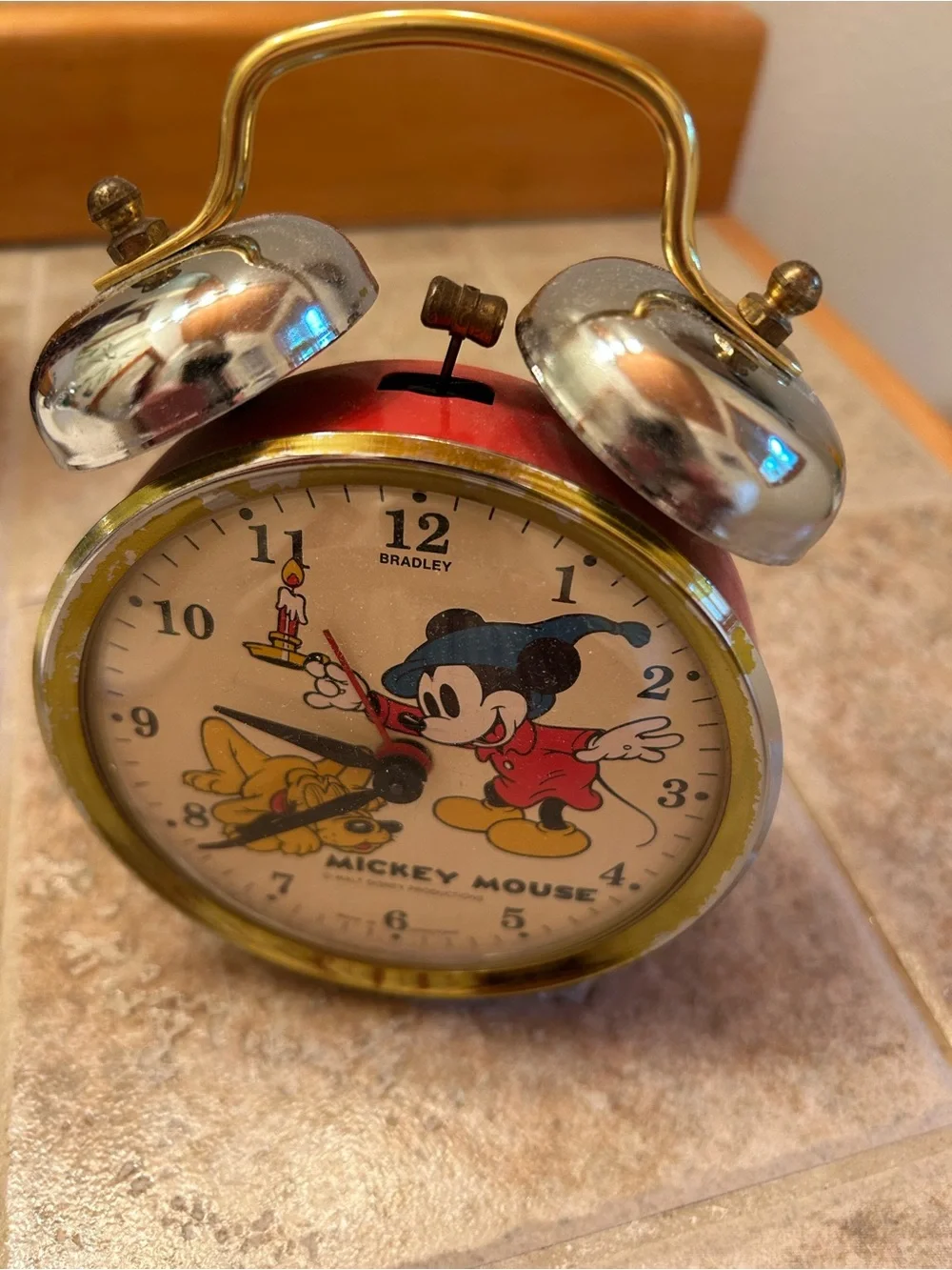 Walt Disney 1960’s Mickey Mouse “Sorcerer’s Apprentice” Vintage Wind Alarm Clock